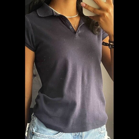 Slim-Fitting Navy Blue Polo - Picture 1 of 1